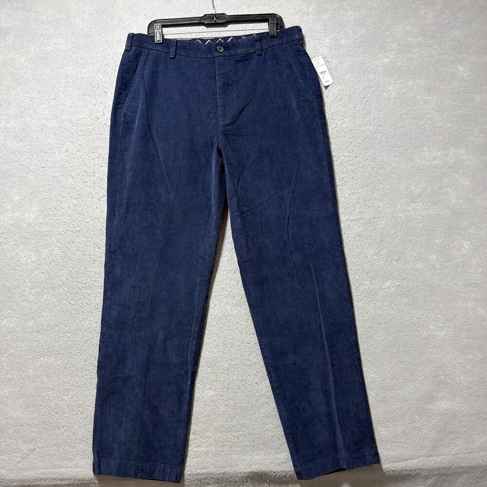 Brooks Brothers Clark Corduroy Pants Mens Size 36 Navy Blue Straight Leg F NWT